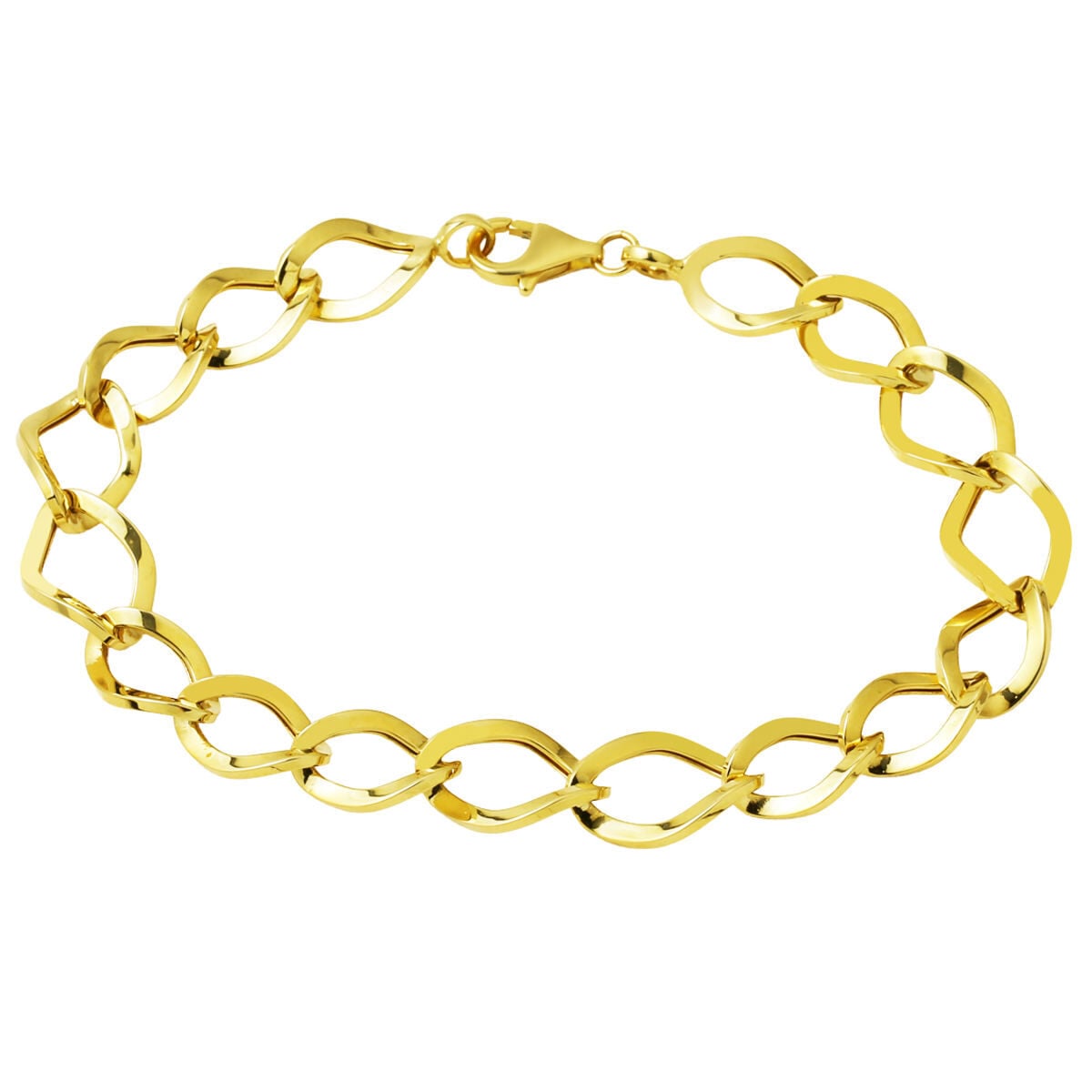14K Yellow Gold Milky Way Hoop ID Bracelet