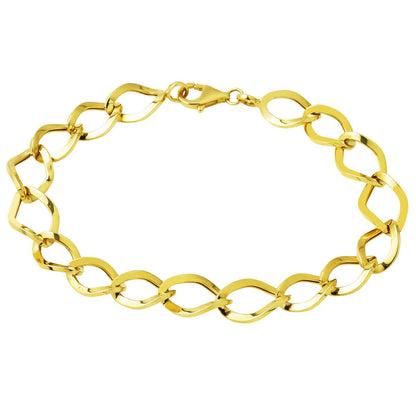 14K Yellow Gold Milky Way Hoop ID Bracelet