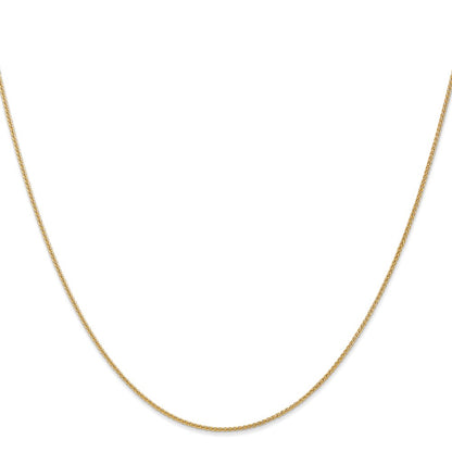 24 Inch 10K 1mm Spiga Chain Necklace