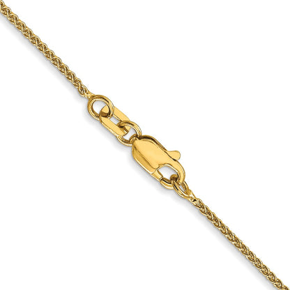 18 Inch 10K Yellow Gold 1mm Spiga Chain Necklace