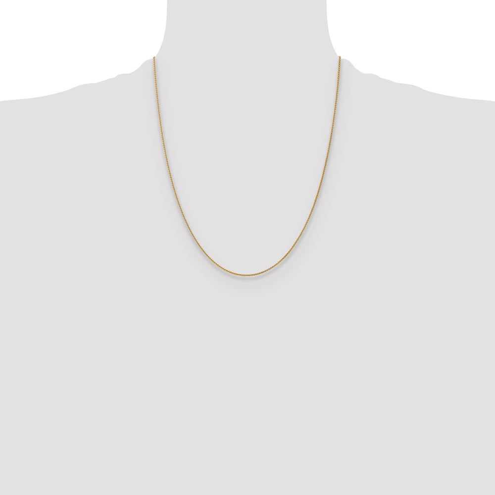 22 Inch 10K Yellow Gold 1mm Spiga Chain Necklace