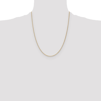 22 Inch 10K Yellow Gold 1mm Spiga Chain Necklace