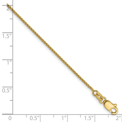 9 Inch 10K 1mm Spiga Chain Anklet