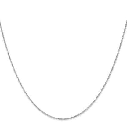 16 Inch 10K White Gold 1mm Spiga Chain Necklace