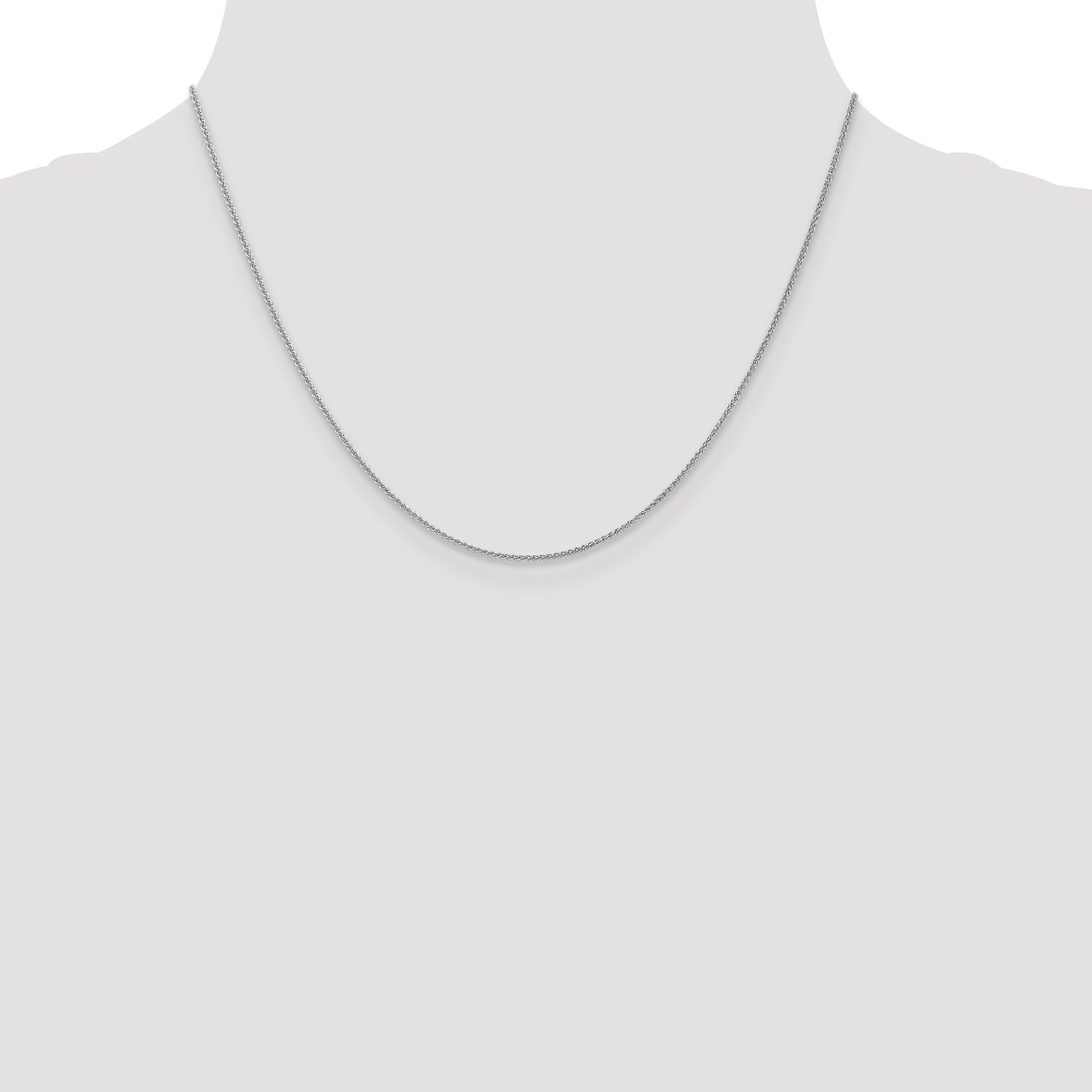 18 Inch 10K White Gold 1mm Spiga Chain