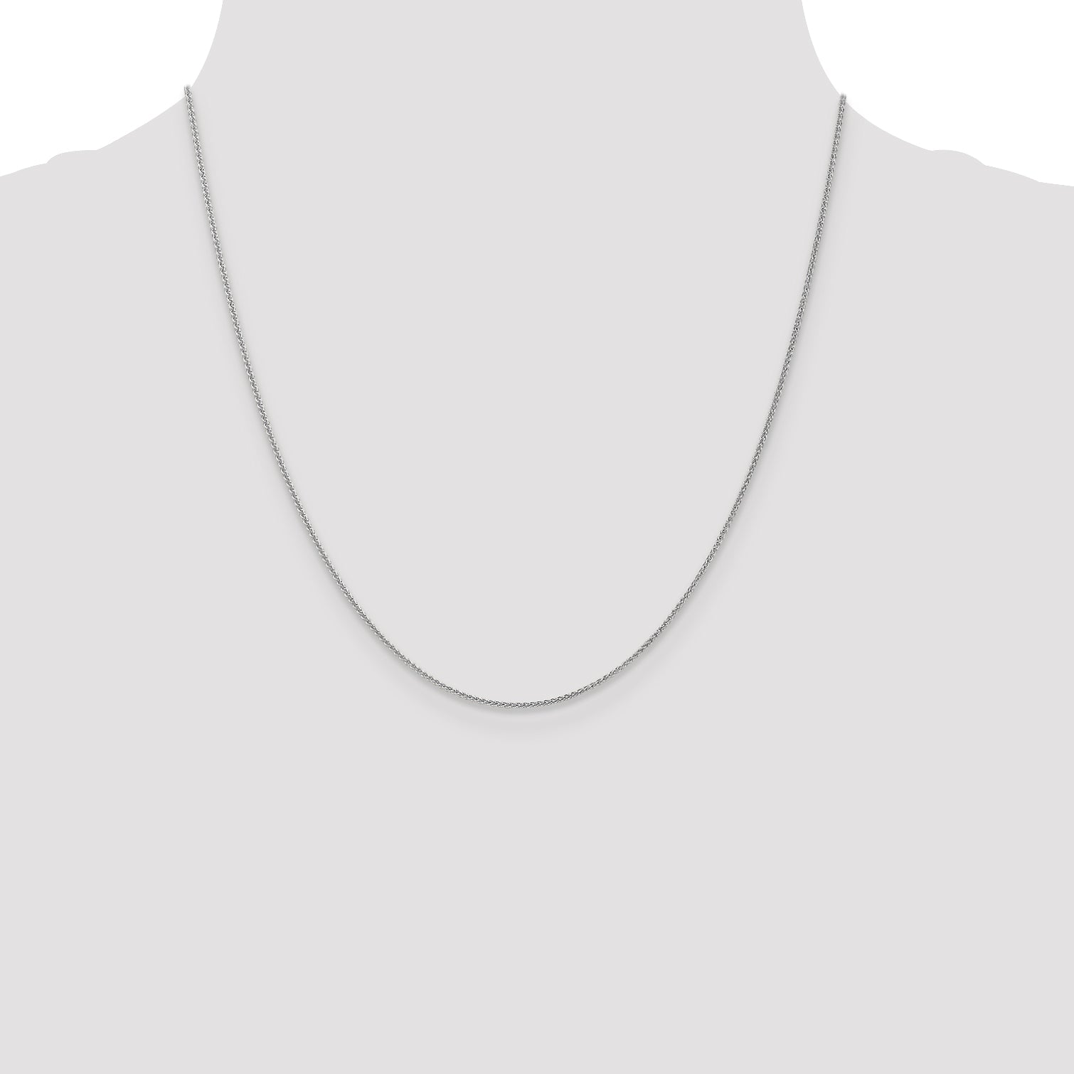 20 Inch 10K White Gold 1mm Spiga Chain