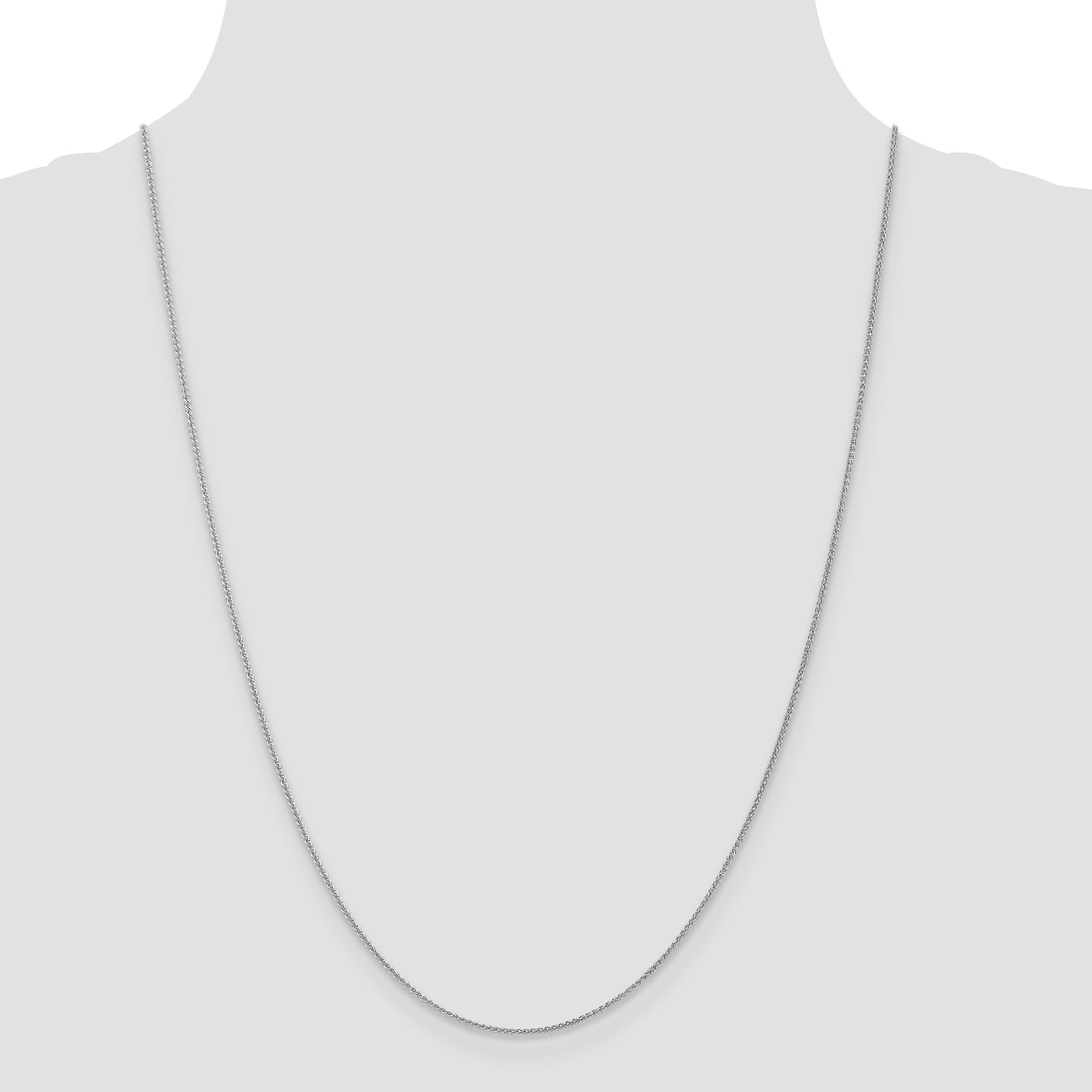 24 Inch 10K White Gold 1mm Spiga Chain