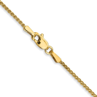 22 Inch 10K Yellow Gold 1.2mm Spiga Chain Necklace