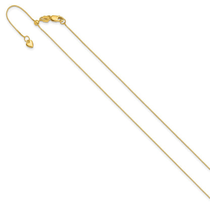 22 Inch 10K Adjustable .55mm Baby Box Chain Necklace