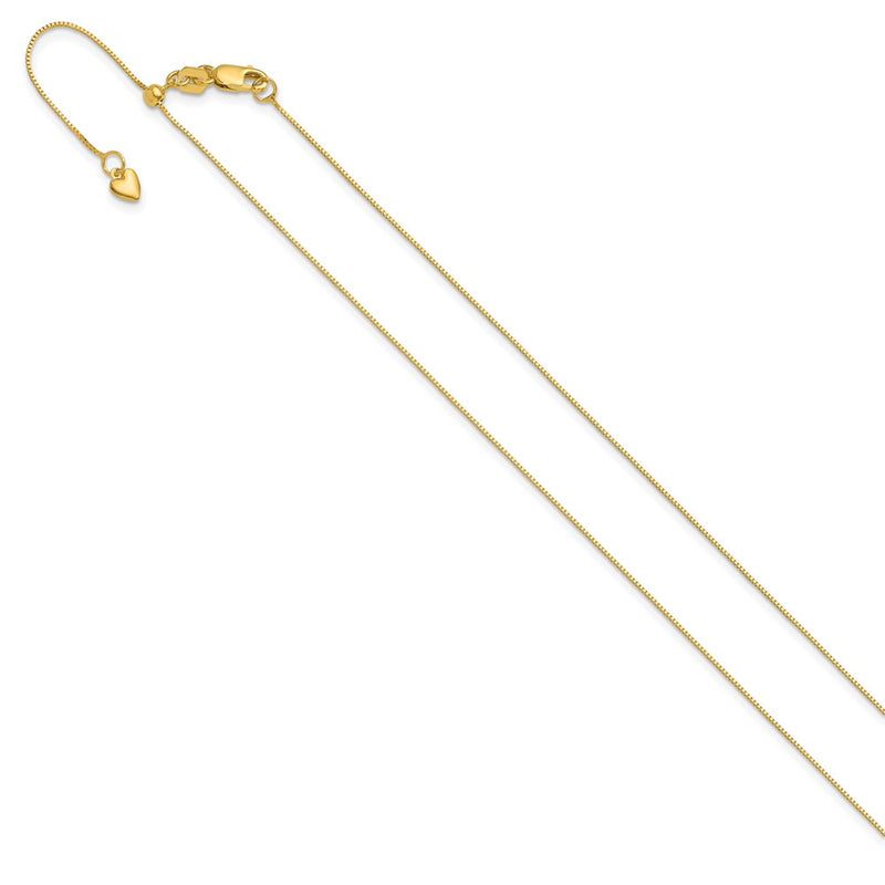 22 Inch 10K Adjustable .55mm Baby Box Chain Necklace