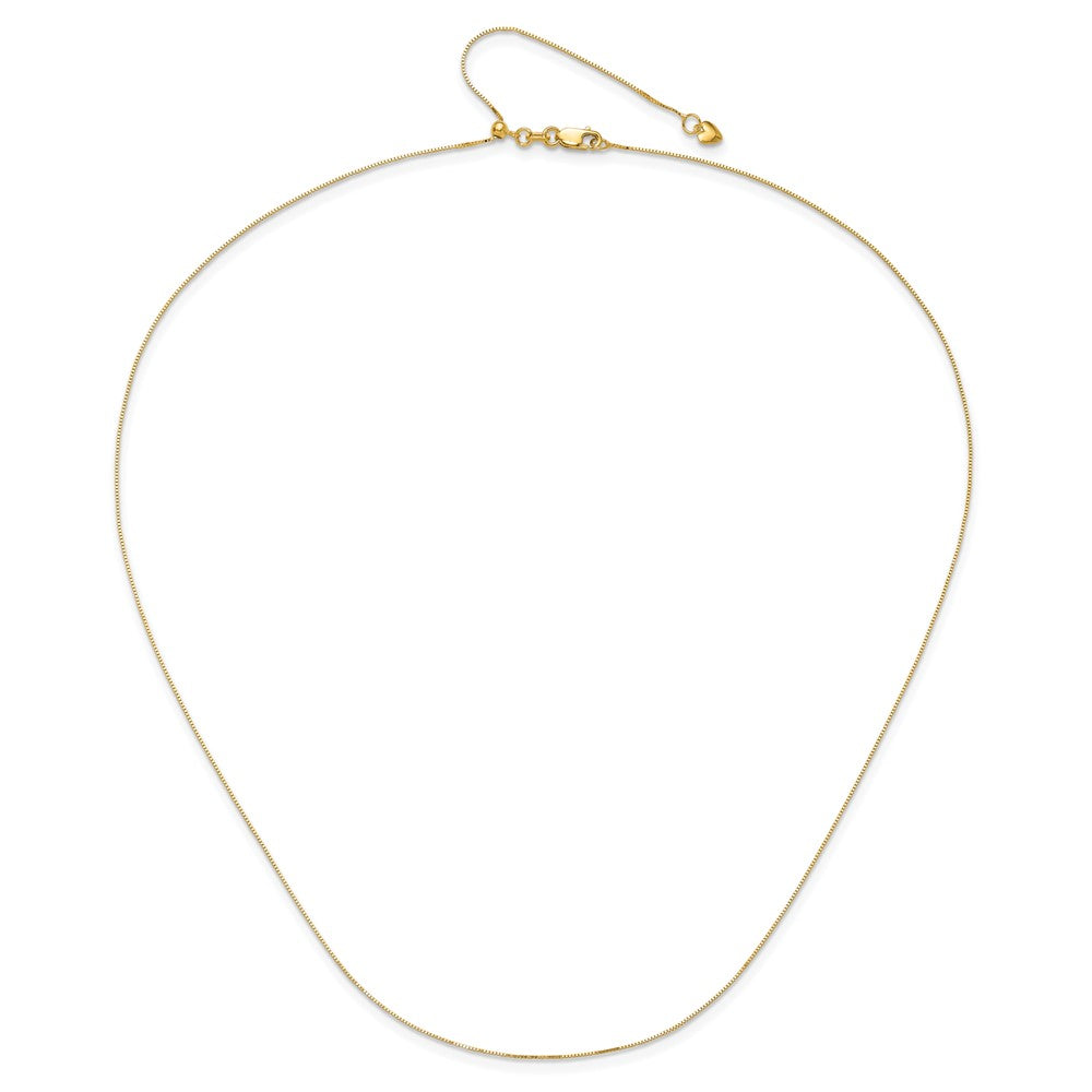 22 Inch 10K Adjustable .55mm Baby Box Chain Necklace