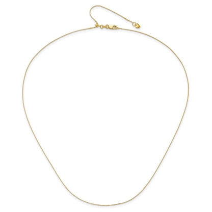 22 Inch 10K Adjustable .55mm Baby Box Chain Necklace