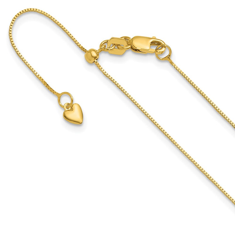 22 Inch 10K Adjustable .55mm Baby Box Chain Necklace