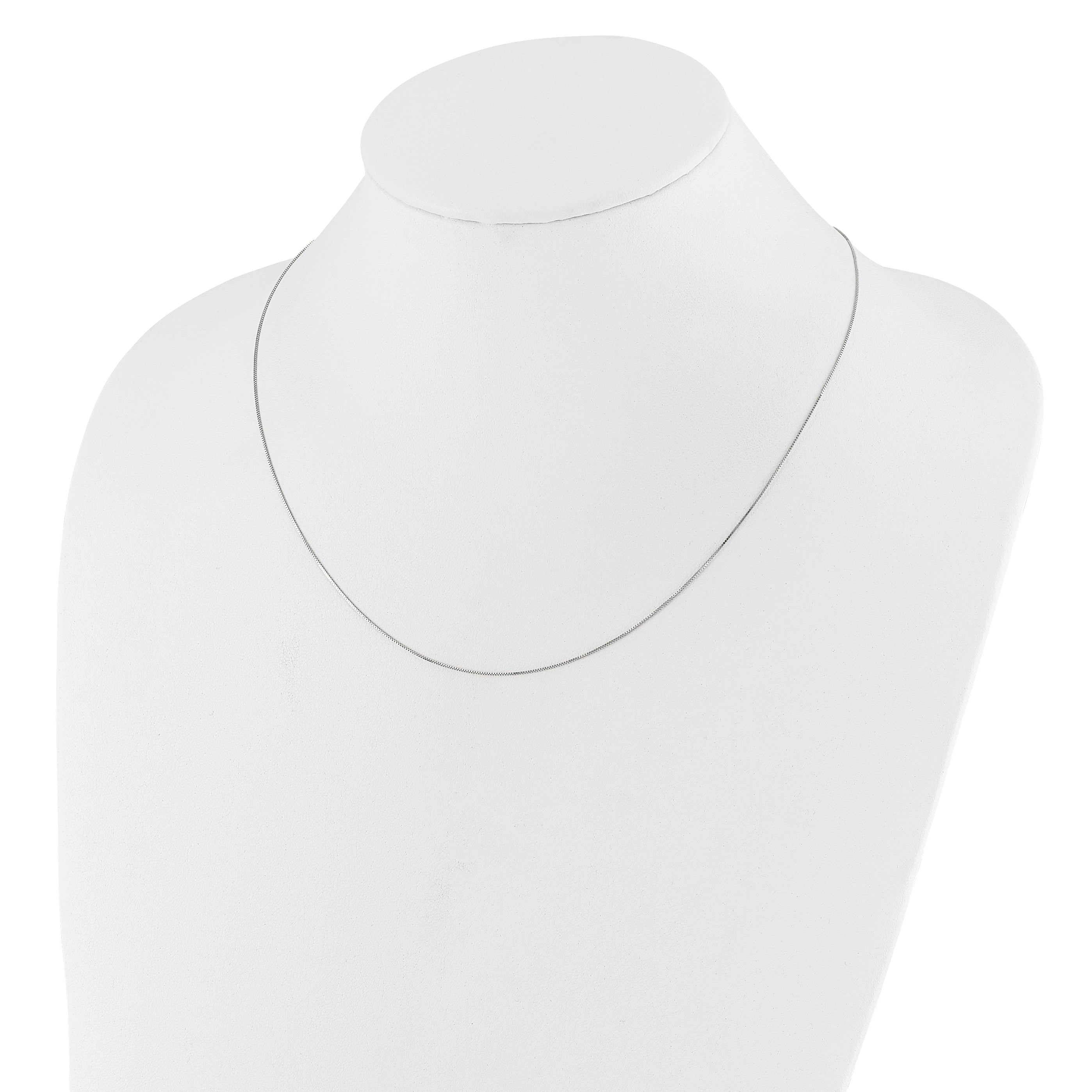 22 Inch 10K White Gold Adjustable .55mm Baby Box Chain
