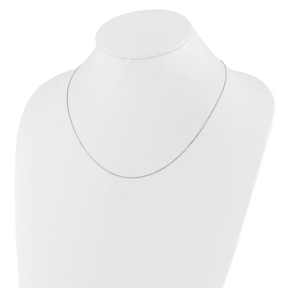 22 Inch 10K White Gold Adjustable .55mm Baby Box Chain