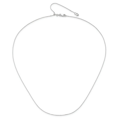 22 Inch 10K White Gold Adjustable .55mm Baby Box Chain
