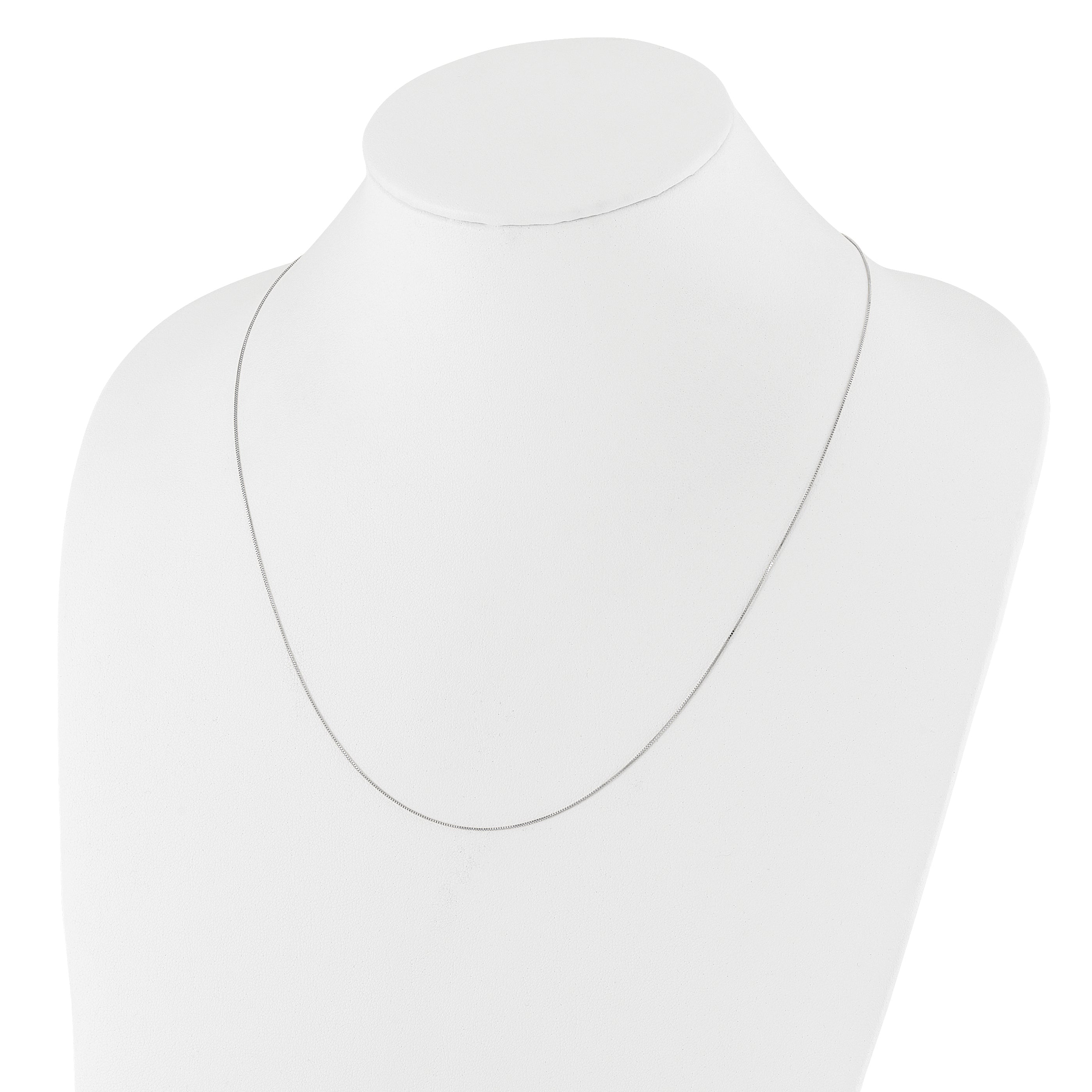 22 Inch 10K White Gold Adjustable .55mm Baby Box Chain