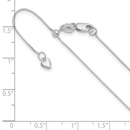 22 Inch 10K White Gold Adjustable .55mm Baby Box Chain