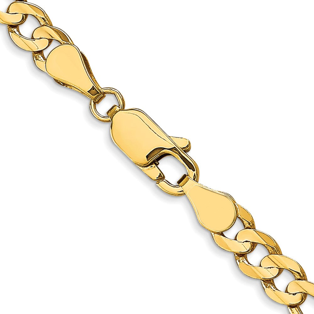 22 Inch 10K Yellow Gold 4.5mm Concave Figaro Chain Necklace