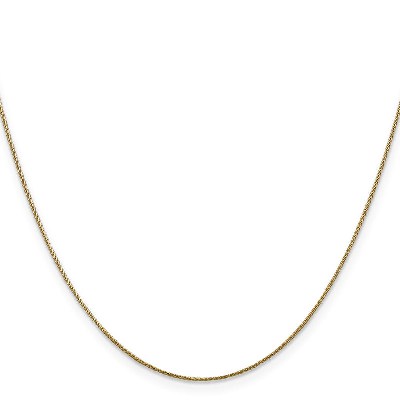22 Inch 10K Yellow Gold .65mm D/C Spiga Chain Necklace