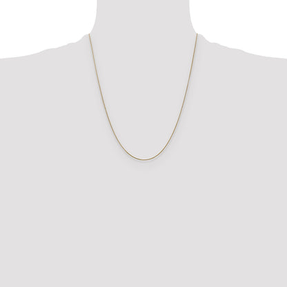 22 Inch 10K Yellow Gold .65mm D/C Spiga Chain Necklace