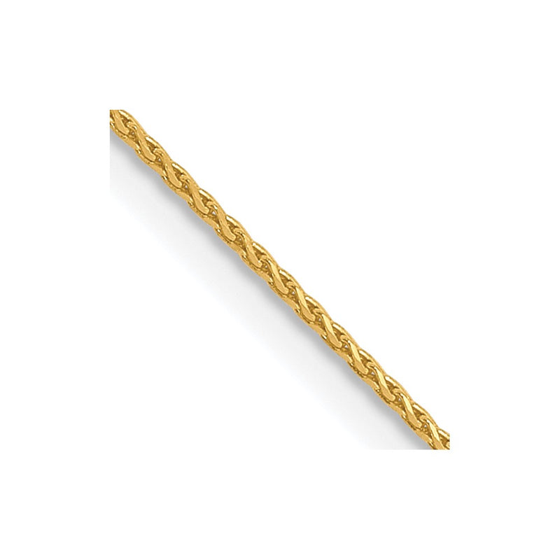 22 Inch 10K Yellow Gold .65mm D/C Spiga Chain Necklace