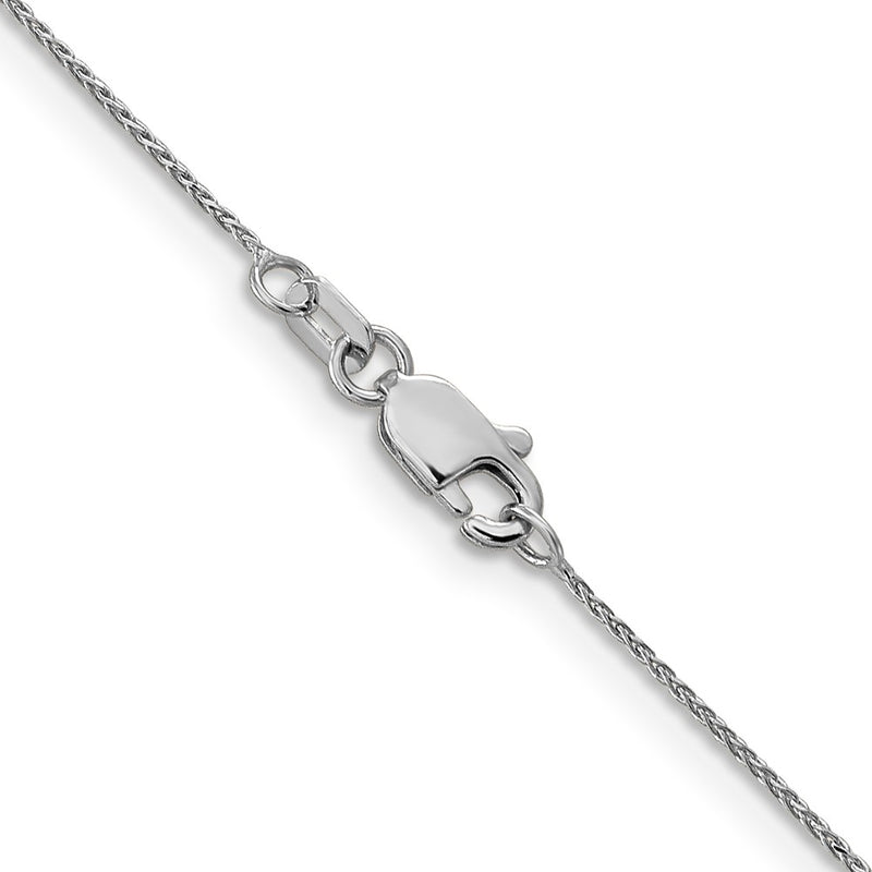 22 Inch 10K White Gold .65mm D/C Spiga Chain Necklace