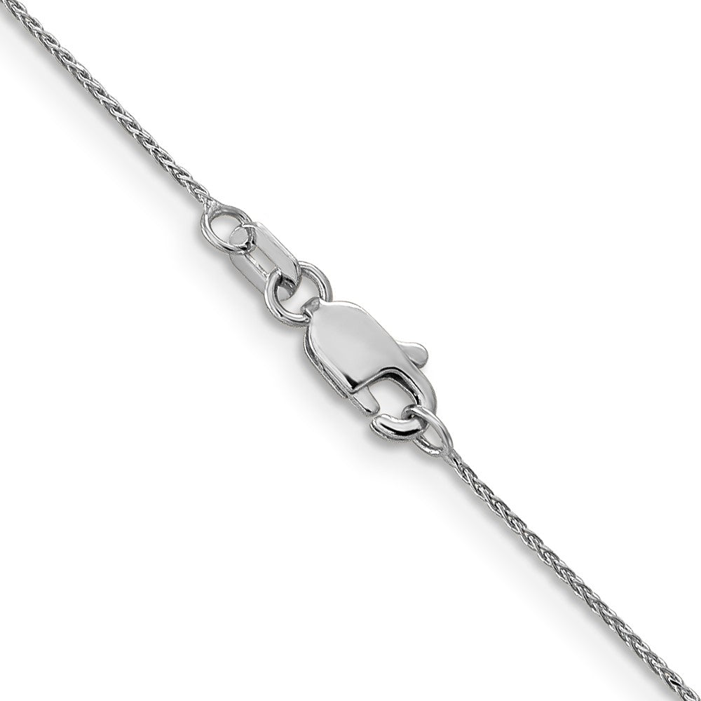 18 Inch 10K White Gold .65mm D/C Spiga Chain Necklace