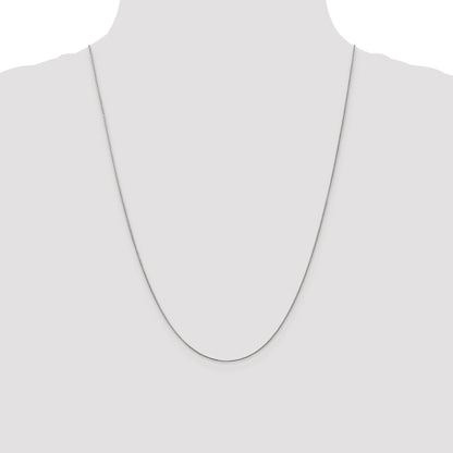 24 Inch 10K White Gold .65mm D/C Spiga Chain