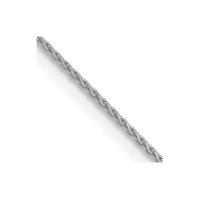 24 Inch 10K White Gold .65mm D/C Spiga Chain Necklace