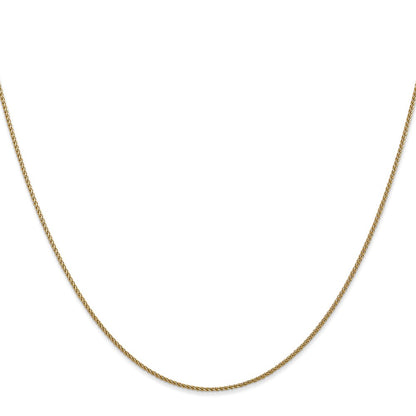 20 Inch 10K 1mm D/C Spiga Chain Necklace