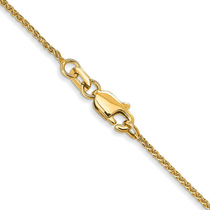 20 Inch 10K 1mm D/C Spiga Chain Necklace
