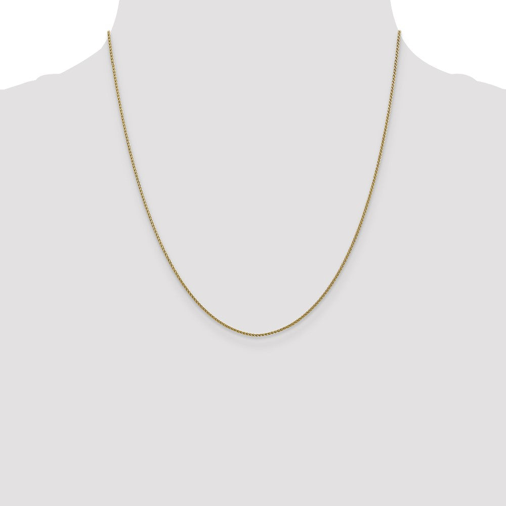 20 Inch 10K 1mm D/C Spiga Chain Necklace