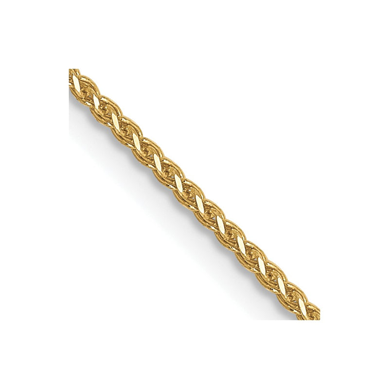 18 Inch 10K 1mm D/C Spiga Chain Necklace
