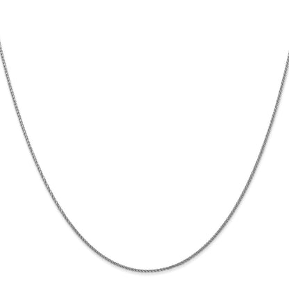 20 Inch 10K White Gold 1mm D/C Spiga Chain Necklace