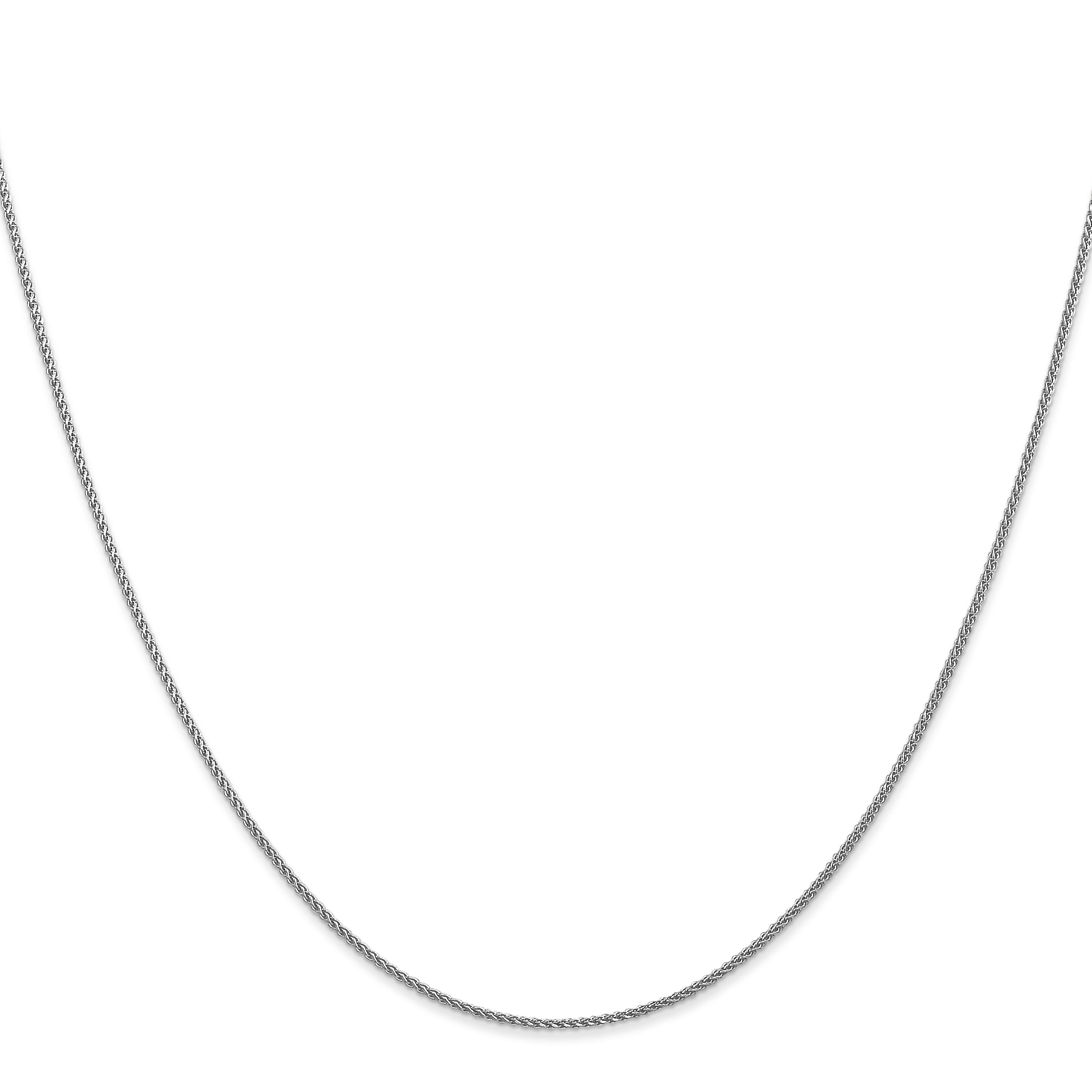 18 Inch 10K White Gold 1mm D/C Spiga Chain