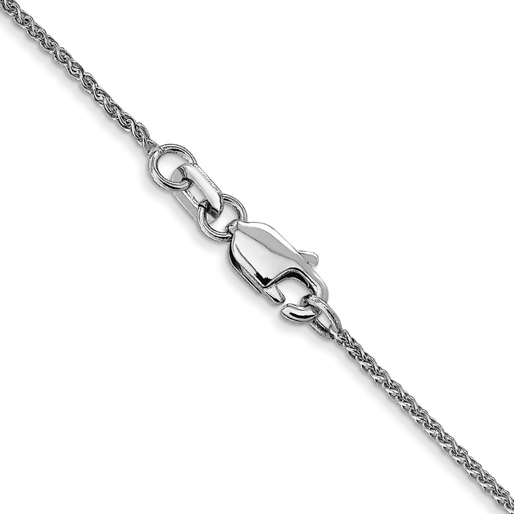 20 Inch 10K White Gold 1mm D/C Spiga Chain Necklace
