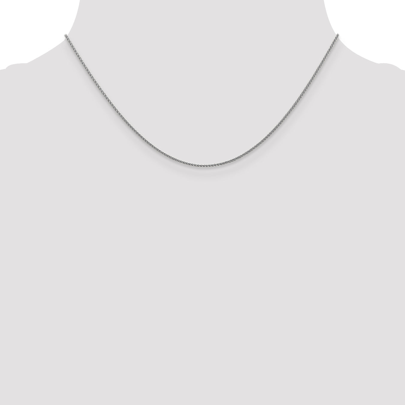 16 Inch 10K White Gold 1mm D/C Spiga Chain