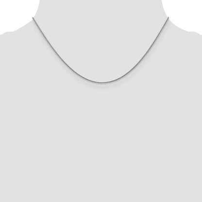 16 Inch 10K White Gold 1mm D/C Spiga Chain