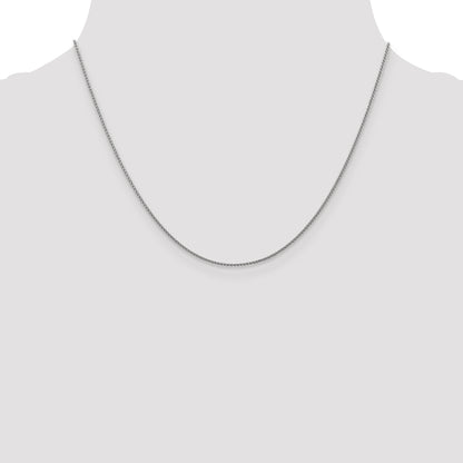 18 Inch 10K White Gold 1mm D/C Spiga Chain