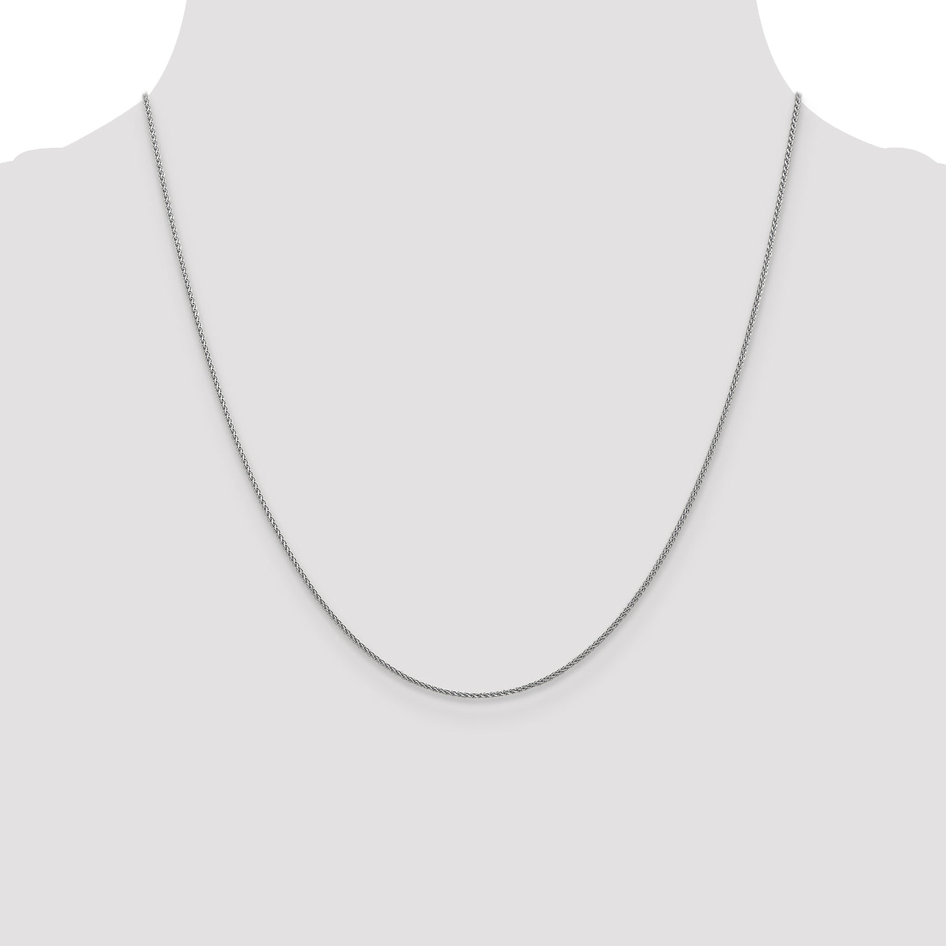 20 Inch 10K White Gold 1mm D/C Spiga Chain