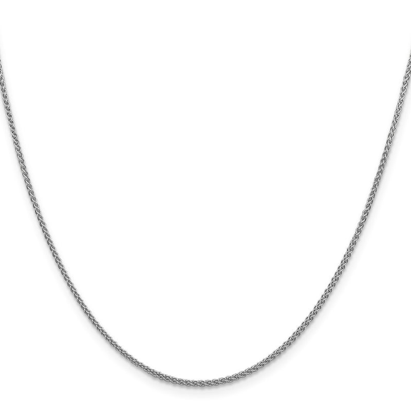16 Inch 10K White Gold 1.5mm D/C Spiga Chain Necklace