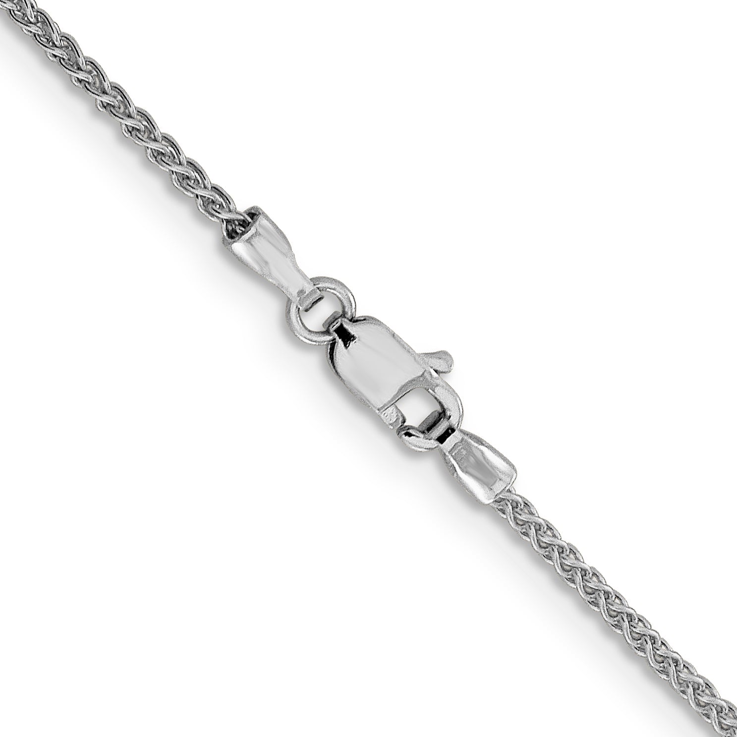 20 Inch 10K White Gold 1.5mm D/C Spiga Chain