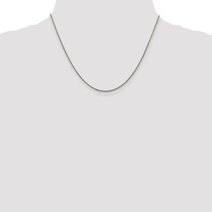 18 Inch 10K White Gold 1.5mm D/C Spiga Chain