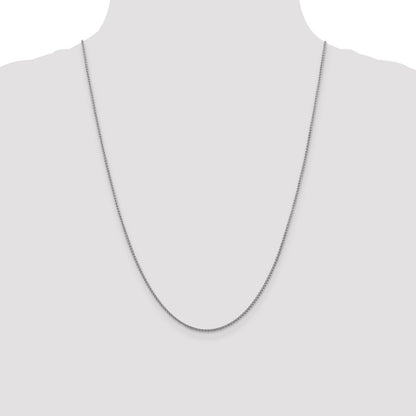 24 Inch 10K White Gold 1.5mm D/C Spiga Chain Necklace