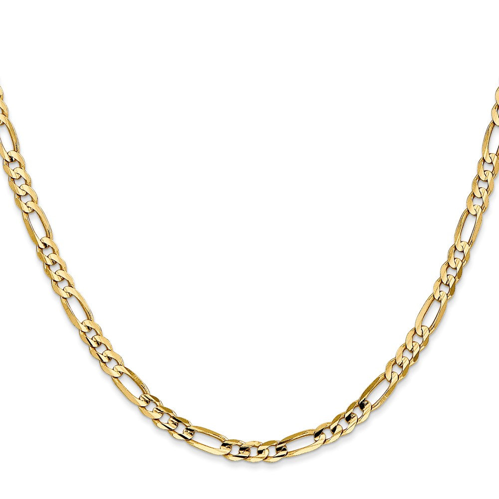 24 Inch 10K 4mm Concave Figaro Chain Necklace