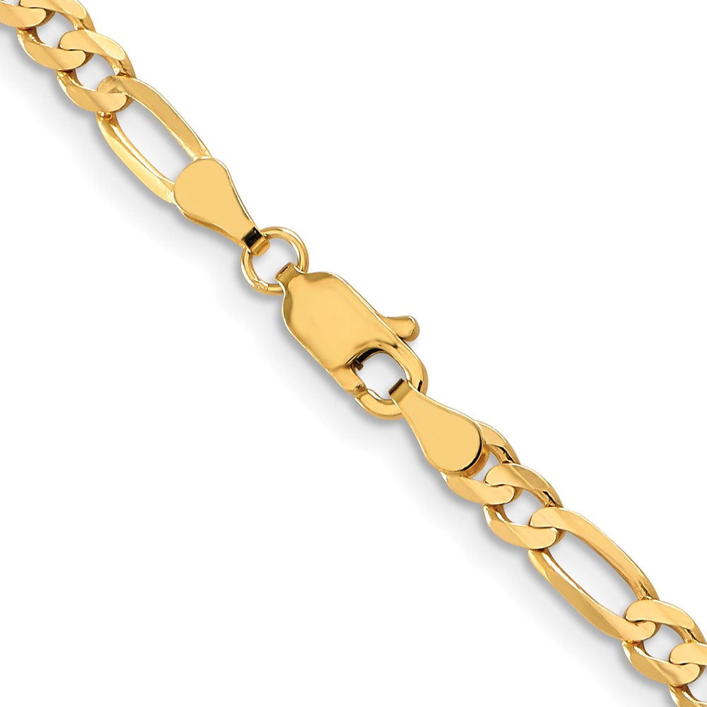 24 Inch 10K 4mm Concave Figaro Chain Necklace