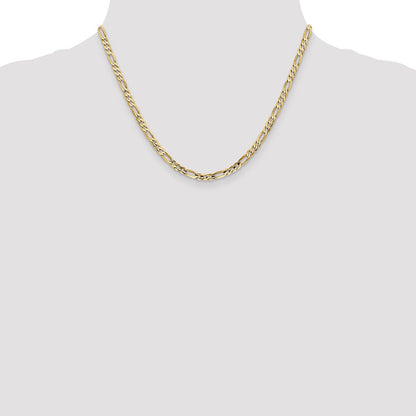 18 Inch 10K 4mm Concave Figaro Chain Necklace