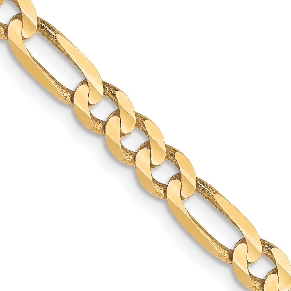 24 Inch 10K 4mm Concave Figaro Chain Necklace