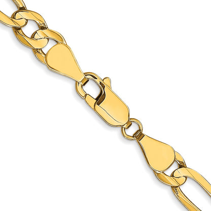 18 Inch 10K 5.25mm Concave Figaro Chain Necklace